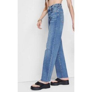 Wild Fable Womens Super-High Rise Rhinestone Straight Jeans Medium Wash Size 2